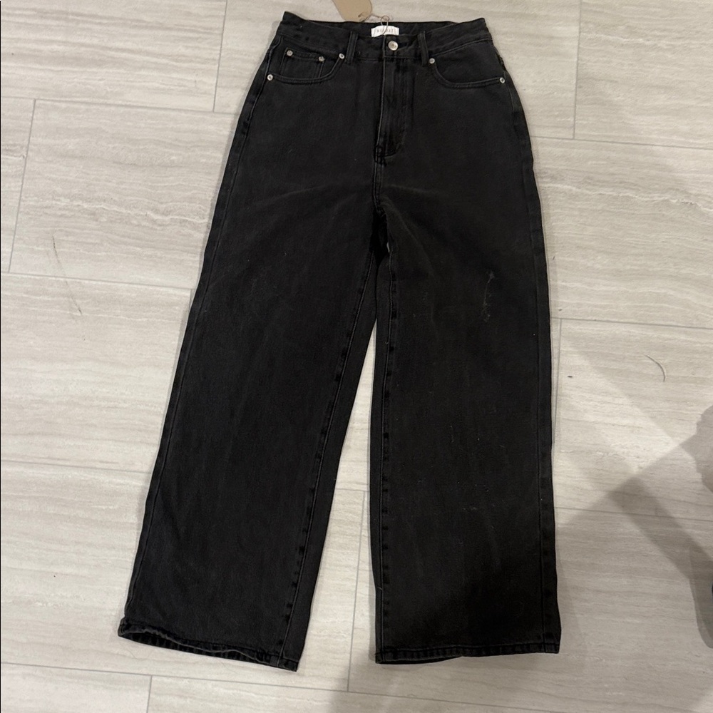 Meshki oversized wide leg Black Women's Jeans